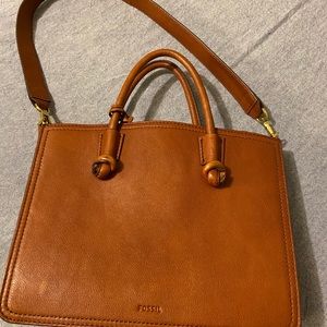Fossil Skylar Satchel Leather Bag with Tote Strap